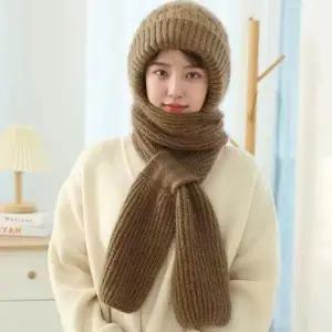 머플러 일체형 비니 부드러운 겨울 방한 패션 따듯한 캐주얼 머플러 안감퍼 보온성이 좋은 아이템