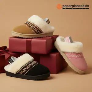 [페이퍼플레인키즈]아동 키즈 털 슬리퍼 어린이 스웨이드 유아 겨울 방한화 실내화