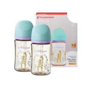 더블하트 아기 수유 젖병 준비물 트윈팩 240ml 가든