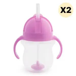 스엔코샵 유아식기 양손물컵 삘대컵 대용량추 퍼플 2p