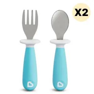 스엔코샵 이유식숟가락 주도 스테인레스 스푼 블루 2p