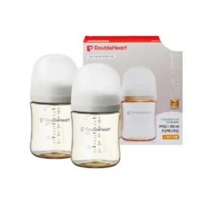 더블하트 젖병 트윈팩 출산 축하 선물 160ml 베이지