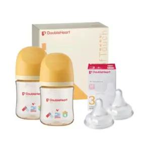 더블하트 아기 젖병 노꼭지 한글 트윈팩 젖꼭지M 세트