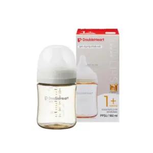 더블하트 신생아 수유 젖병 160ml 베이지 젖꼭지 S