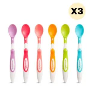 스엔코샵 아기이유식식기 무지개 숟가락 스푼 6p X 3p