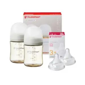 더블하트 신생아 젖병 출산 수유 준비물 160ml 베이지