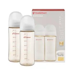 더블하트 아기 수유 젖병 330ml 트윈팩 노꼭지 화이트
