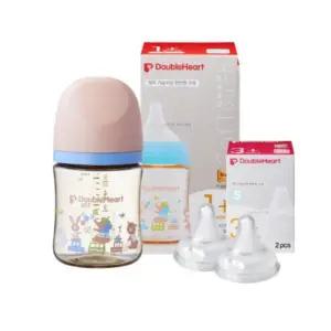 더블하트 아기 젖병 160ml 젖꼭지 S 출산 준비 애니멀