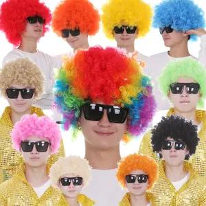 점보 가발 파티 춘자 파마 뽀글이 아줌마 광대 삐에로 코스프레 코스튬 분장 연극 할로윈 장기자랑 공연