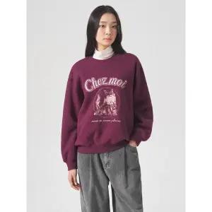 [에잇세컨즈] 그래픽 기모 맨투맨  퍼플 (354X41JQDU)