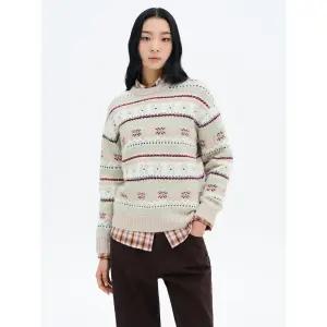 [에잇세컨즈] 스트라이프 자카드 풀오버  베이지 (165151AQ3A)