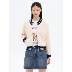 [에잇세컨즈] 라운드넥 배색 카디건  아이보리 (35515ALY40)