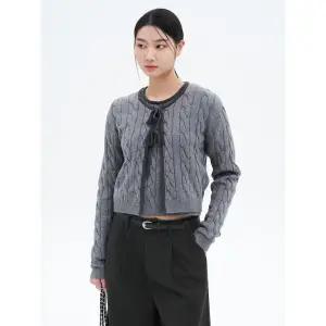 [에잇세컨즈] 케이블 리본 가디건  애쉬 (12525AMQ94)