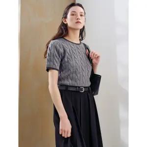 [에잇세컨즈] 케이블 반팔 풀오버  애쉬 (125251MQ94)