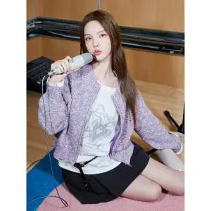 [에잇세컨즈] 멀티 컬러 집업 카디건  퍼플 (16525AAQ1S)