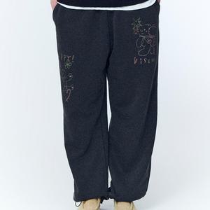 초크베어 피그먼트 스웨트팬츠 스모크블랙