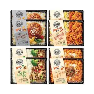 온더고 함박스테이크정식 290g+김치제육덮밥 290g+우삼겹불고기덮밥 290g+더블치즈 차돌깍두기 300g 각 2개 (총 8개)