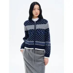 [에잇세컨즈] 자카드 헤비아우터 카디건  네이비 (12525AMQRR)