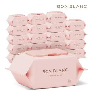 [25년 2월 제조] 본블랑 아기 물티슈 100매 캡 20팩