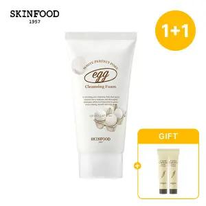 [스킨푸드][쿠폰가10,530원] [1+1] 에그 화이트 포어 클렌징폼150ml + (증정) 캐롯릴리프크림15ml 2개