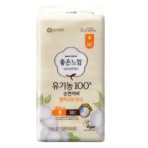 좋은느낌 유기농 팬티라이너 롱 36매x1개