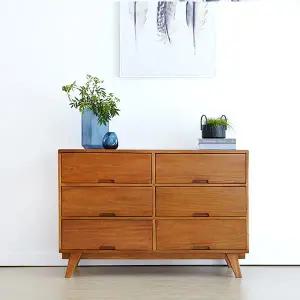 클레이 원목 3단 와이드 서랍장 1200 침실가구 수납장