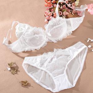 여성 속옷 빅사이즈 브라 팬티 세트 브래지어 레이스 홑겹 여자 C D E 컵