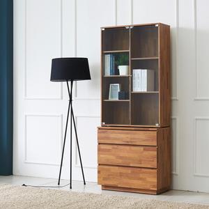 [우아미가구]이브릴 삼서랍 유리책장 800