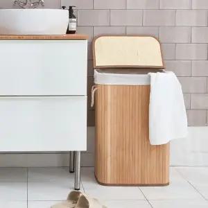 [한빛카페트] 내츄럴무드 대나무 빨래바구니 클립형 M 대형