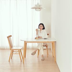 이노센트 엔젤라 HPM 원목 원형 반원형 2인 4인 식탁 의자 벤치 모음