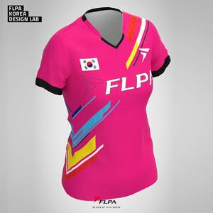 [플라이파워] 플파 티셔츠 배드민턴 상의 반팔티 핑크 TA-21209PK 남성 여성 커플 배드민턴복