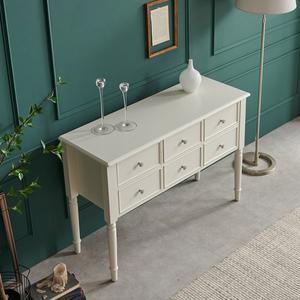 [밀키웨이]아데나 엔틱 원형다리 6단 콘솔, 크림화이트