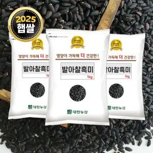 국산 발아찰흑미 3kg (1kgx3) / 25년 검정쌀 잡곡