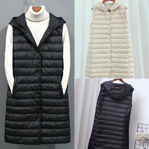 후드 롱 오리털 경량 패딩 조끼 가볍고 편안한 겨울 따뜻한 글로벌와이