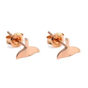 18K 고래꼬리 행운 침 귀걸이 한쌍 NPE29268