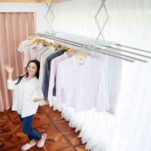 빨래너르미 핸들반자동 4봉 슬라이딩 (봉길이 조정) 빨래건조대