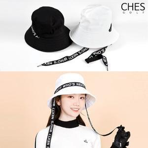 [체스골프]기획상품] 레터링스트랩 여성골프 코튼 벙거지모자