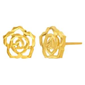 [한국금다이아몬드] 여자 순금 침 귀걸이 장미 컷 24K 3.75g 금귀걸이