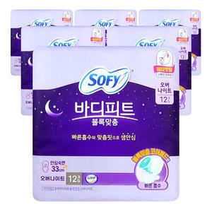 쏘피 바디피트 볼록맞춤 안심숙면 330 오버나이트 소피 생리대 33cm SOFY 72개입