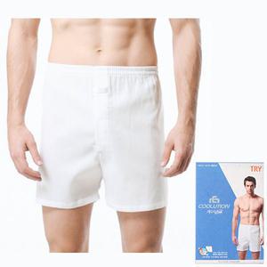 [TRY]남성 백색 새모시박서 사각팬티  면100  백색팬티런닝택1
