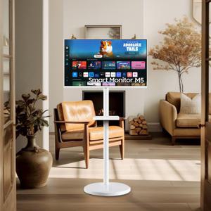 삼성전자 80.1cm IPTV M5 스마트 모니터 S32CM501E 화이트+M5 이동형 거치대 2 in 1 피벗 스탠드 화이트 삼탠바이미 패키지 룸앤티비 스탠바이비