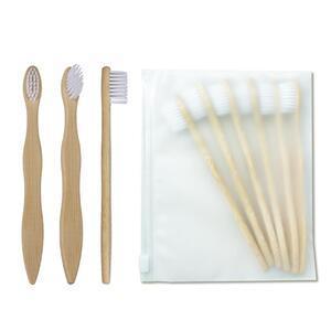 어린이 대나무 칫솔 6개 묶음 유아용