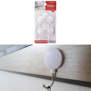 본드로 벽에붙이는 고리 일회용 앞치마 걸이 6개 못대신 모자 거치대 옷걸이 접착 부착 샤워볼 차키 후크