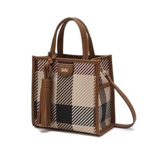 [닥스](강남점)DCBA3F687W2[GREAT HOUSE CHECK PVC] 브라운 빅하우스체크 스몰 토트백