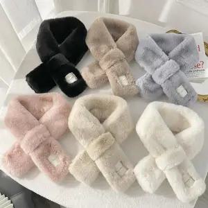 페이크퍼 쁘띠 목도리 밍크 머플러 짧은 미니 겨울 스카프