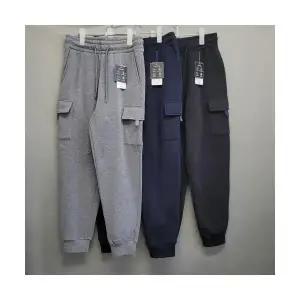 남성 카고조거 기모 트레이닝 팬츠 시보리 스트링 밴딩 겨울 웜업 바지