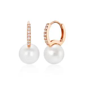 14K 심플 큐빅라인 진주 원터치 귀걸이 한쌍 MNE38936