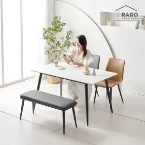 [/착불배송] 클래시 1400 포세린 통 세라믹 4인 식탁 세트 (식탁+의자2+벤치1)