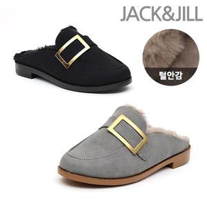 잭앤질 사각장식 털블로퍼 (JD1748)