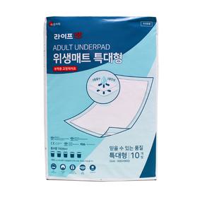 라이프업 성인용기저귀 위생깔개매트 특대/와이드 1팩 10매
